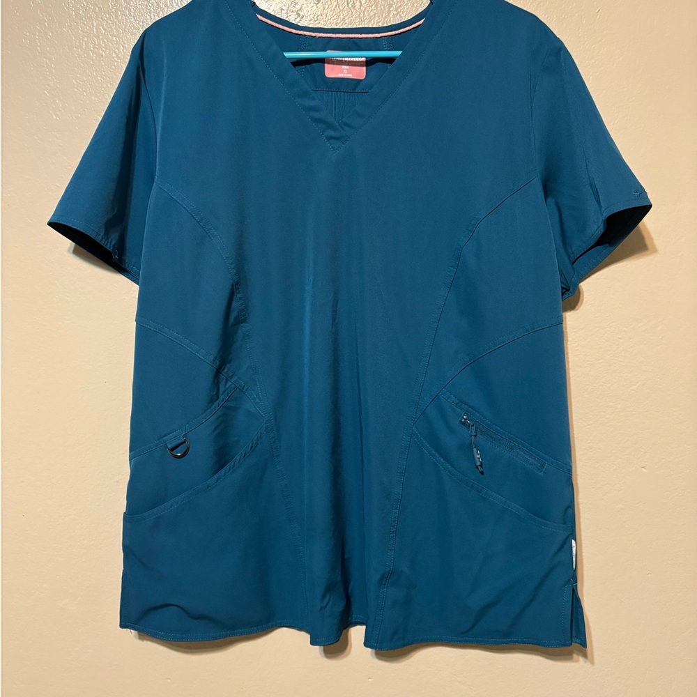 Ava‎ Therese Teal V-Neck Medical Scrub Top Size XL